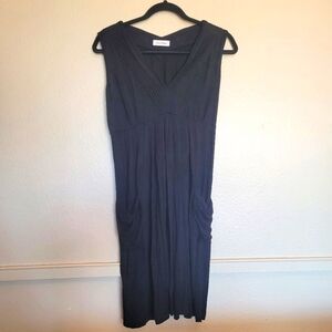 Calvin Klein Women's Size S Dress Casual Black Sleeveless Pockets Empire Waist